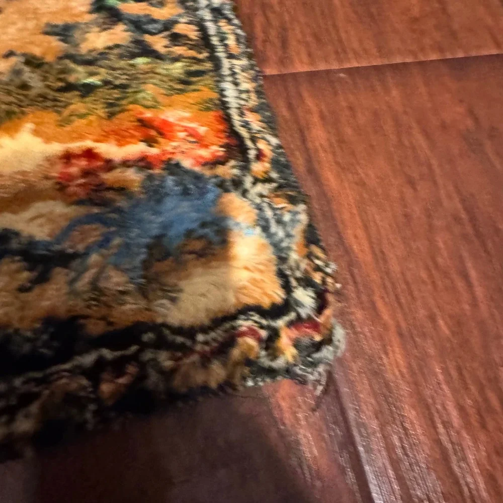 Vintage Velvet Horse Tapestry Wall Hanging Rug 70s Western Decor Wild Horses